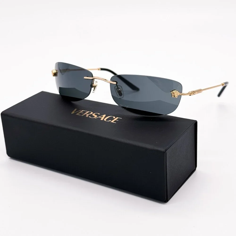 NEW VERSACE VE2279 1002/87 SUNGLASSES VE2279 100287 DARK GREY MOD 2279 1002/87
